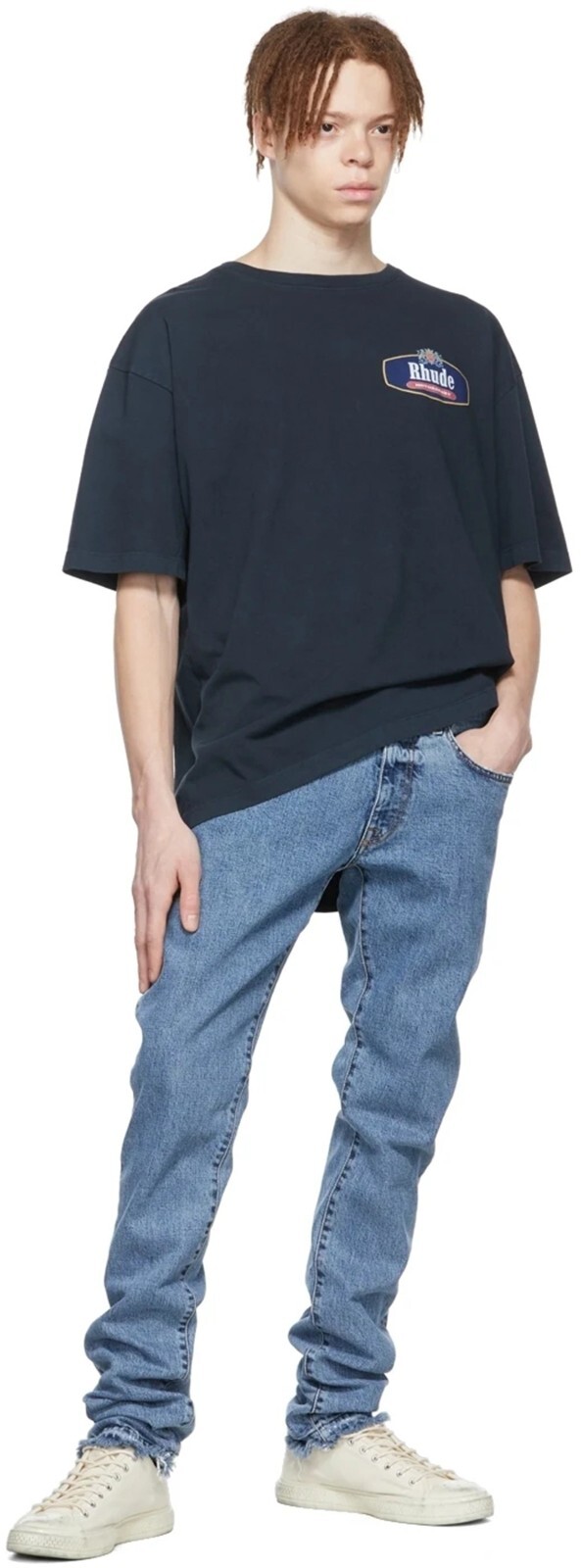 RHUDE NEW Men Women High Quality Loose Leisure Cotton Short Sleeve T-Shirt M-2XL