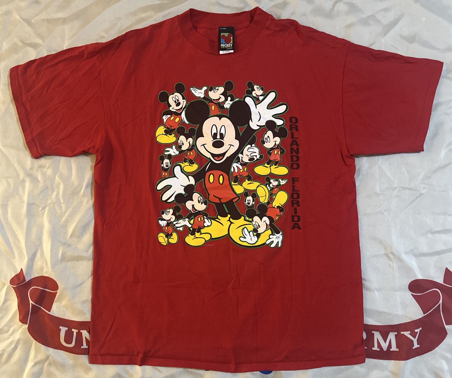 VTG 90s Mickey Mouse Collage T Shirt XL Orlando Florida Mickey Unlimited Disney