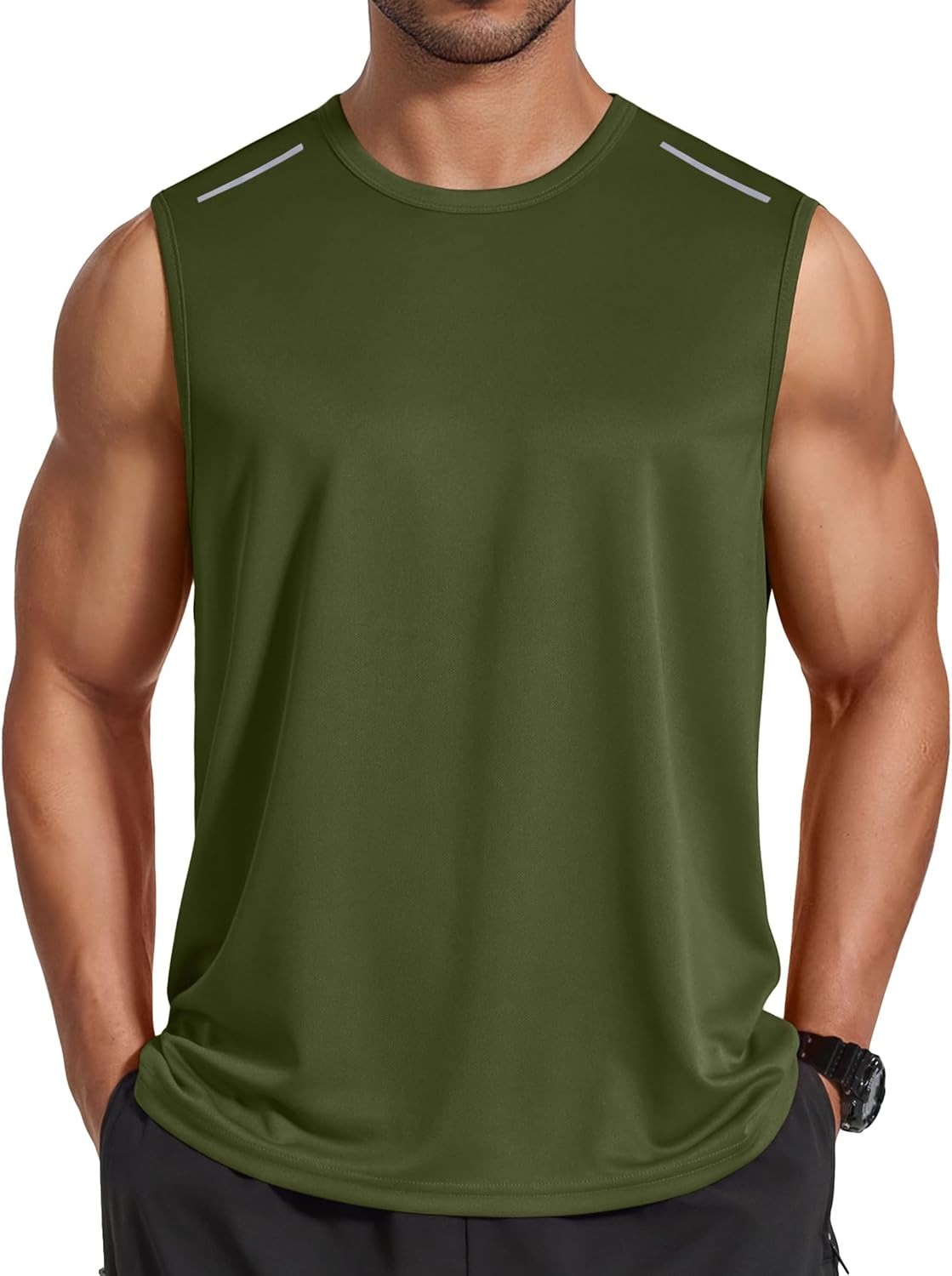 Mens Quick Dry Workout Tank Tops Mesh Gym Muscle Shirts Athletic Running T-Shirt