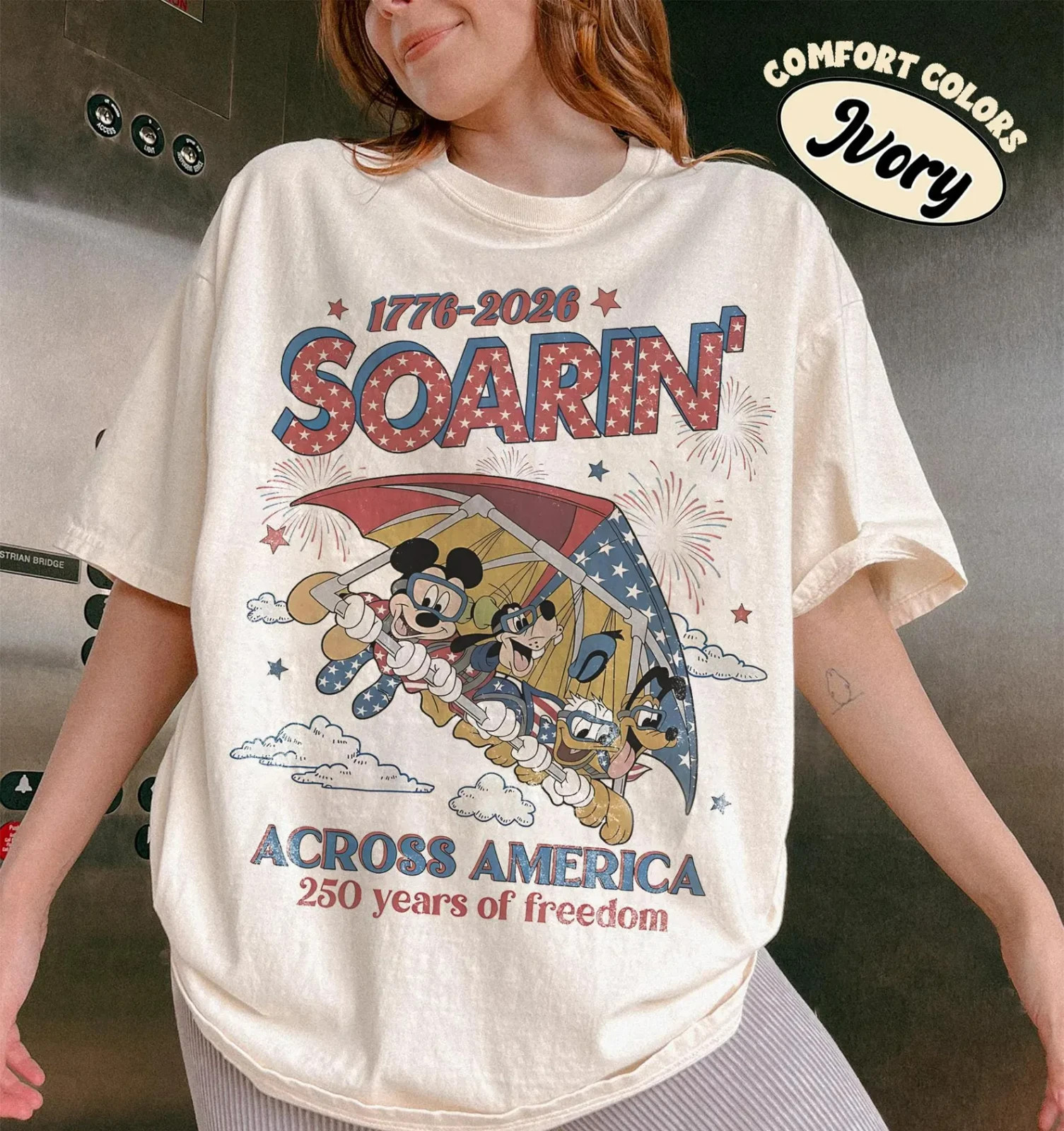 Soarin Across America Mickey and Friends Tee, USA 250th Anniversary Family