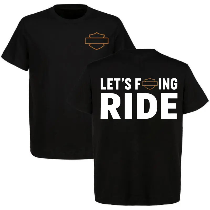 Lets F Ride Biker T Shirt, Bold Motorcycle Graphic Tee, Streetwear Rider Style S