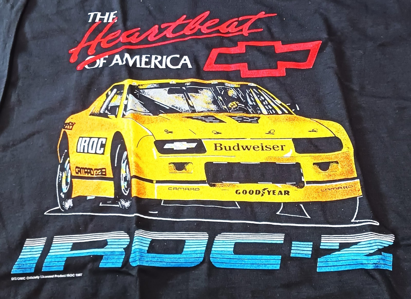 Vintage NOS 80’s IROC-Z Chevrolet NASCAR Racing T-Shirt Large MINT Black Men’s L