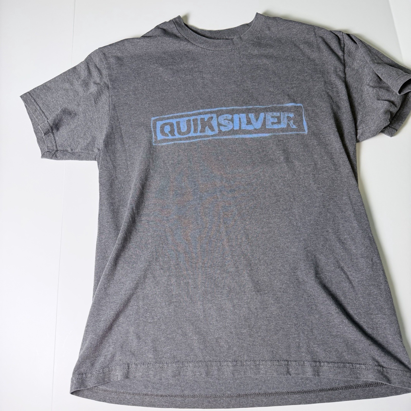 Vintage Quicksilver Mens Size M Regular Fit Gray Short Sleeve T-Shirt Surf