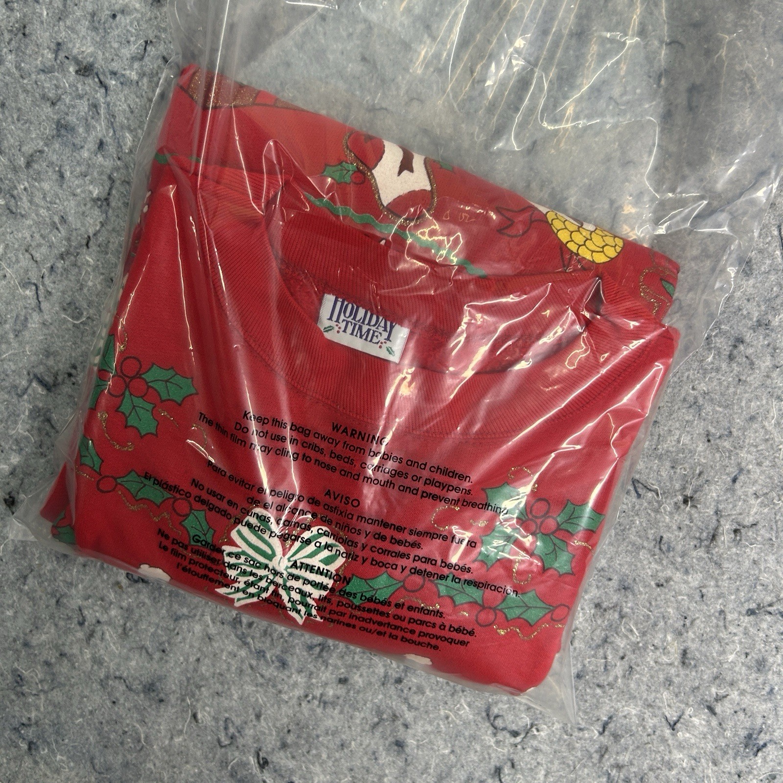 Vintage Holiday Time Christmas Sweatshirt USA Teddy Bears XL Red Ugly Sweater