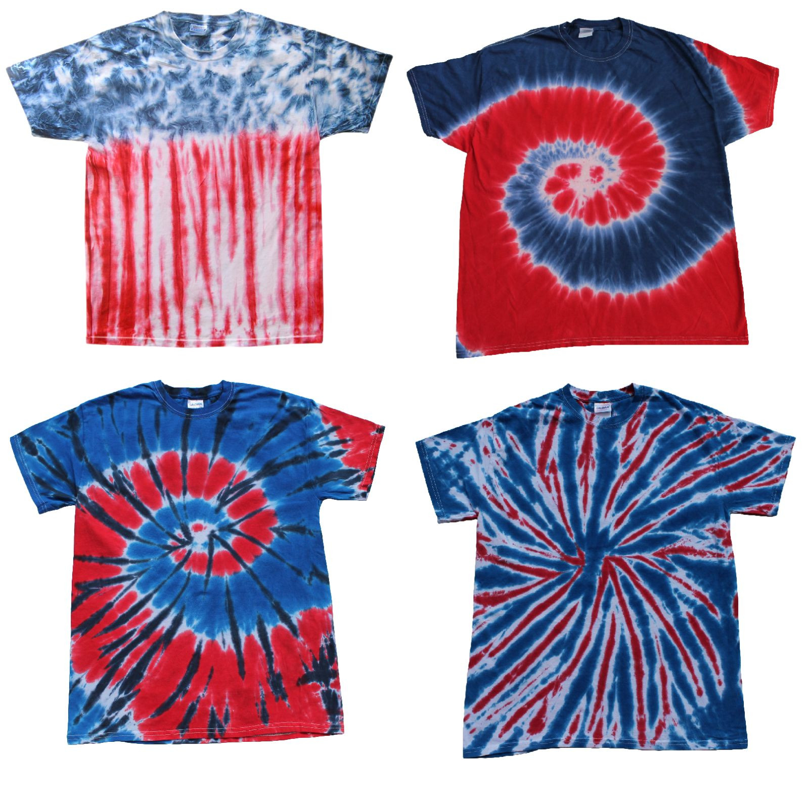 Pick a Patriotic Tie Dye T-Shirts Adult & Kids Sizes Cotton Colortone