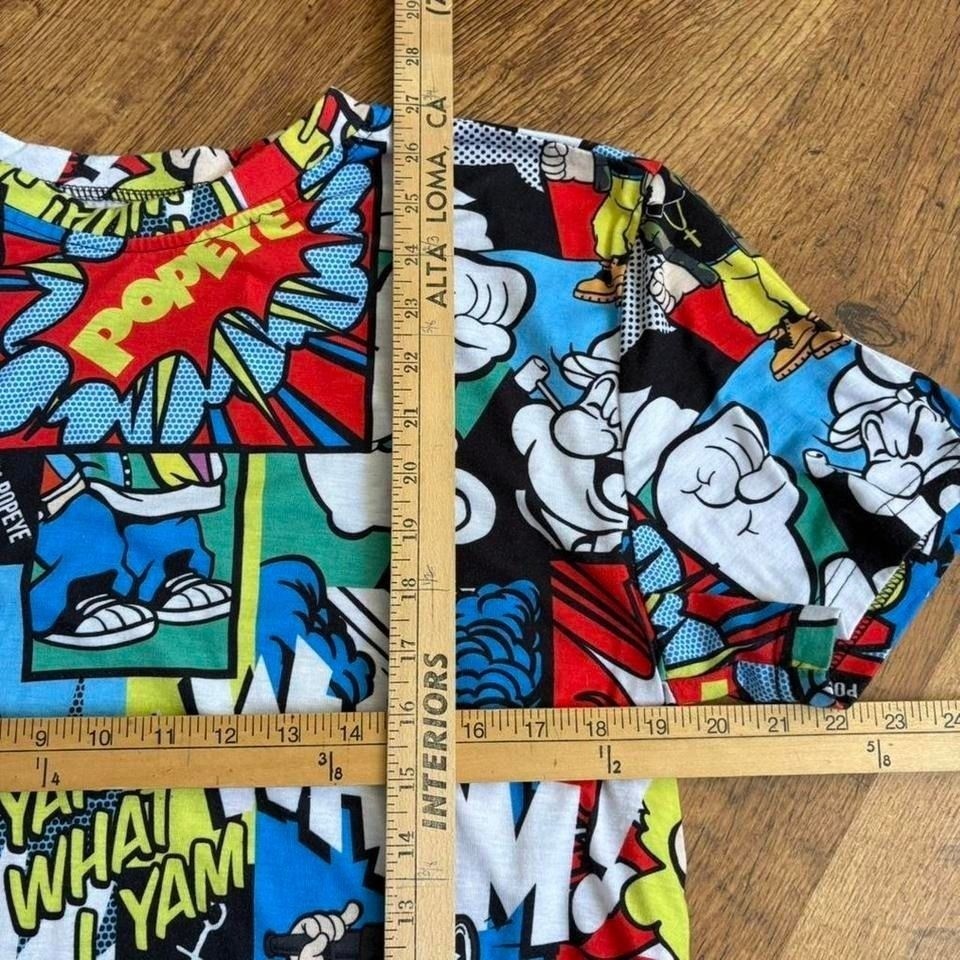 preloved multi-colored Popeye the Sailor Man all over print t-shirt by Reason