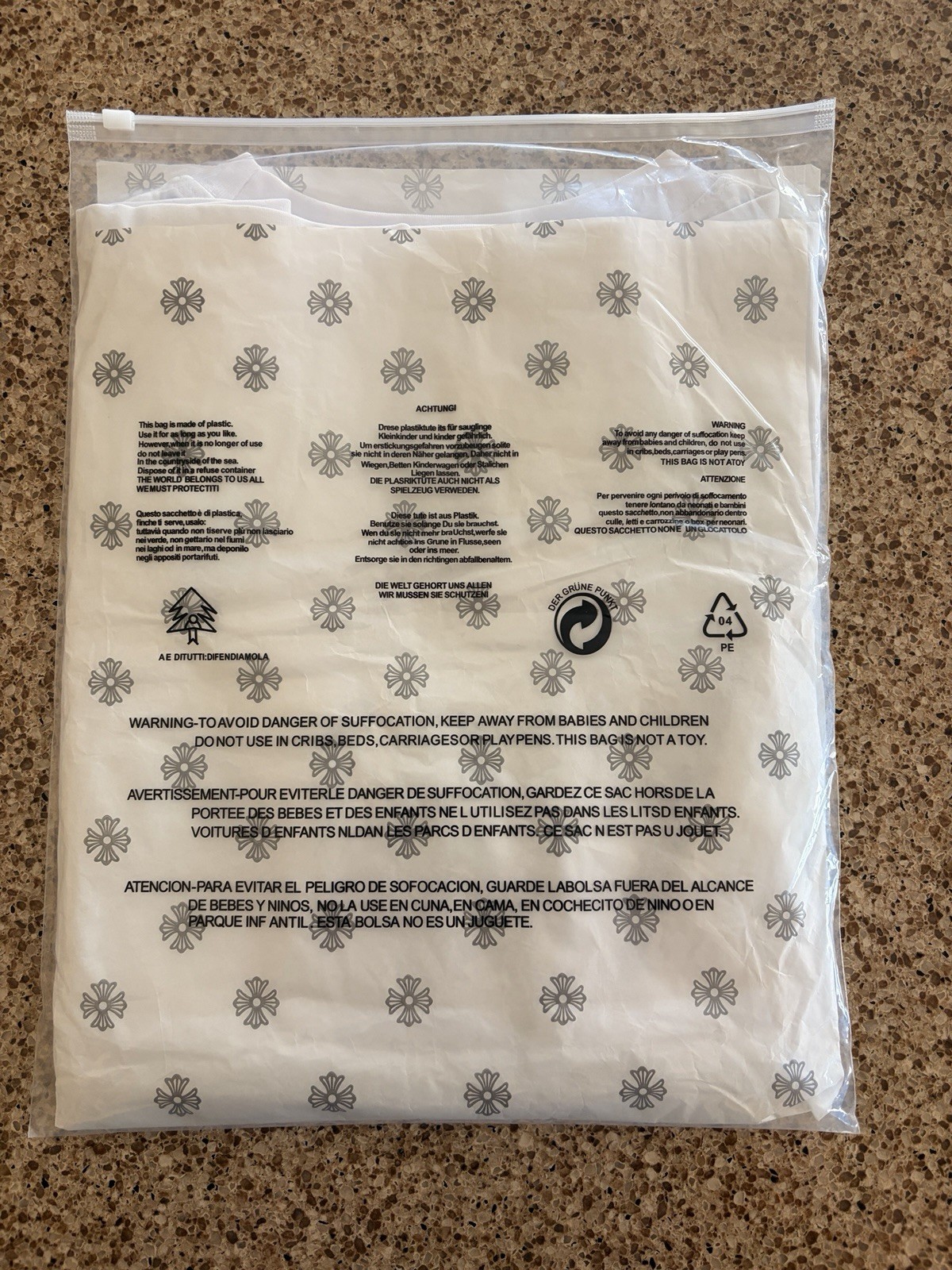 Chrome Hearts Los Angeles Men’s L White Long Sleeve Graphic Pocket Tee Cotton