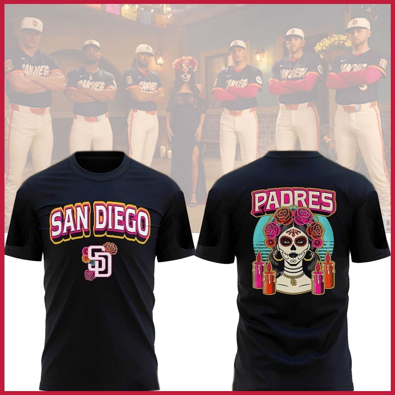 NEW – San Diego Baseball 2026 Dia de los Muertos Night City Connect Tee Fan Look