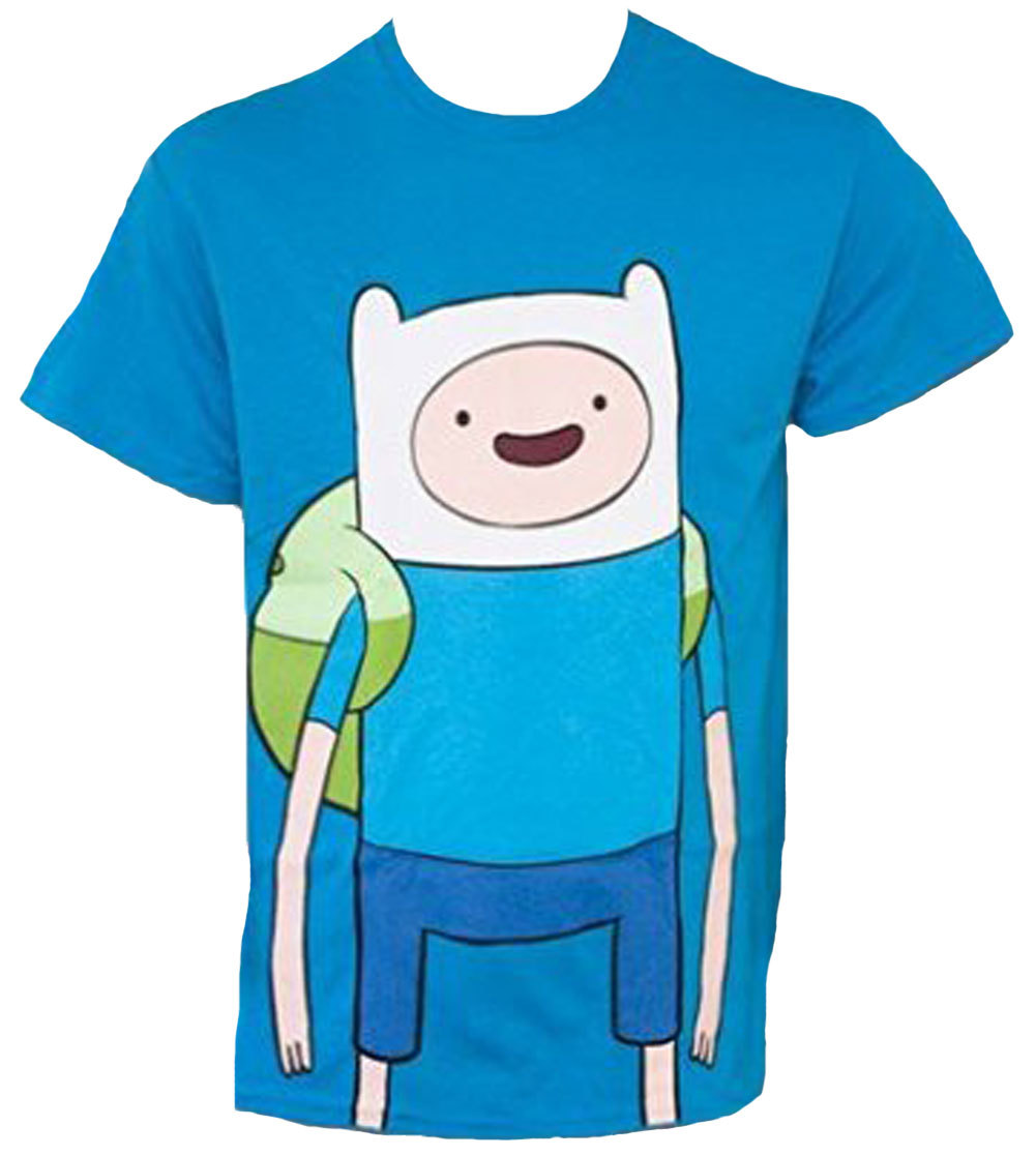 Official Adventure Time With Finn And Jake Large Finn Adult T-Shirt -Finn Cartoo