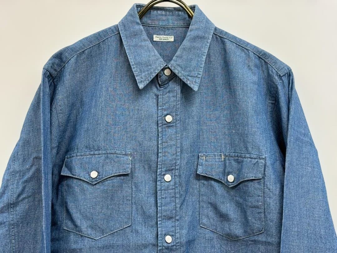 PHIGVEL Cowboy Shirt Chambray A26346 Fade Indigo Size S