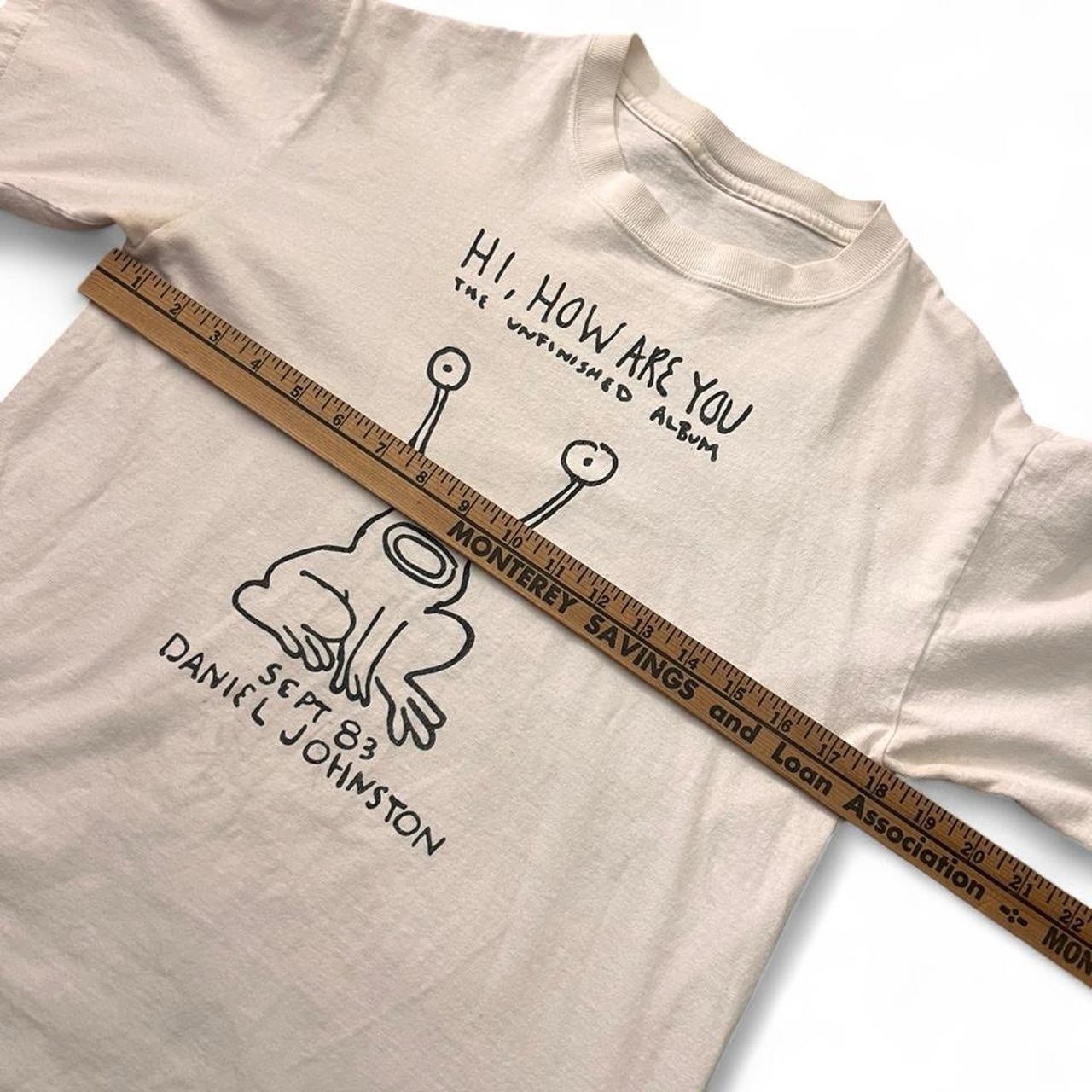 00s – RARE Daniel Johnston HI, HOW ARE YOU Double-sided white tee SIZE S
