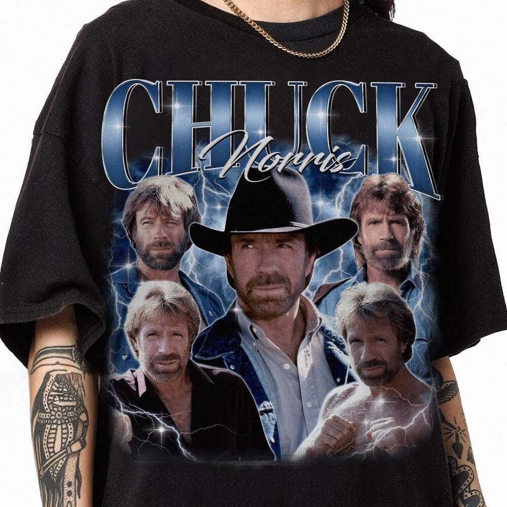 Chuck Norris Actor Bootleg Shirt, Cowboy Hero Tribute Legend Humor 1940 2026 Tee