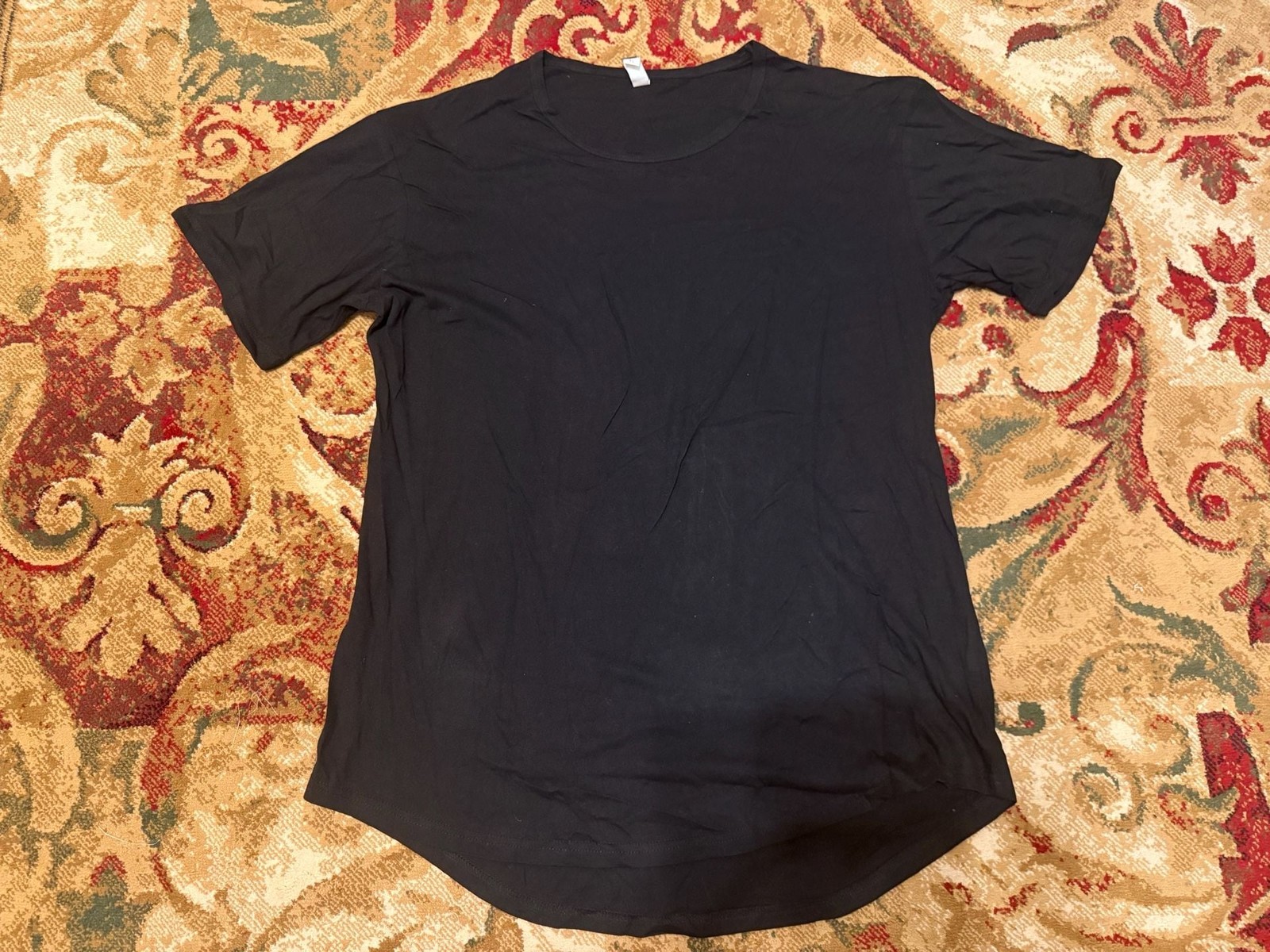 Hat and Beyond Men’s Black Crew Neck Curved Hem T-Shirt Size XL