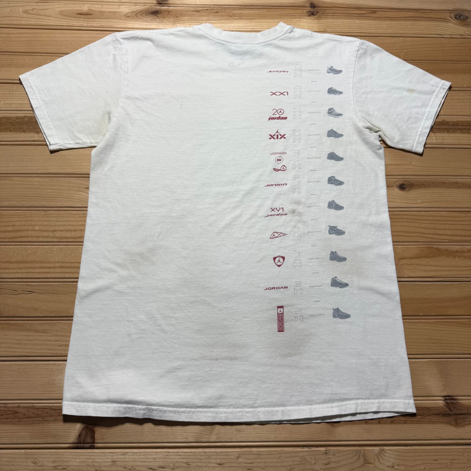 Vintage Y2K Air Jordan History Timeline Jumpman Sneaker Graphic T-Shirt – Large