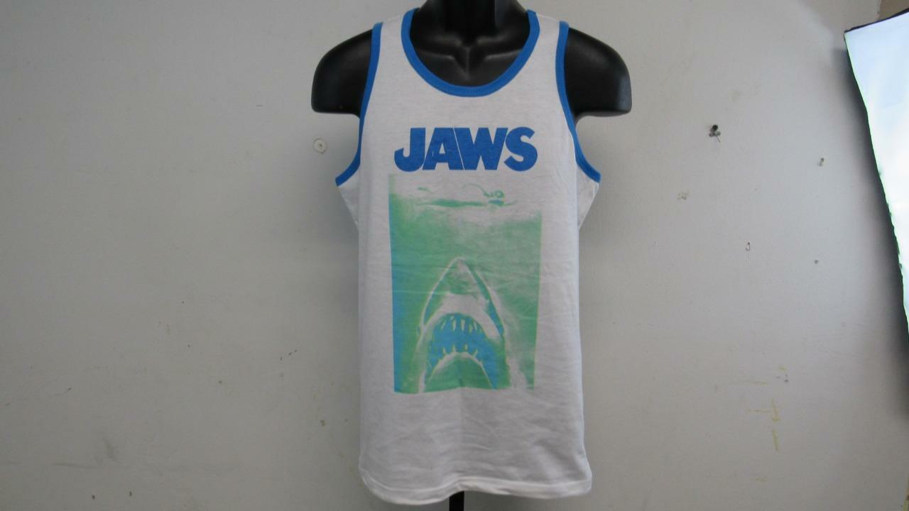 New Jaws Licensed Mens Size S Small White Tank Top Shirt
