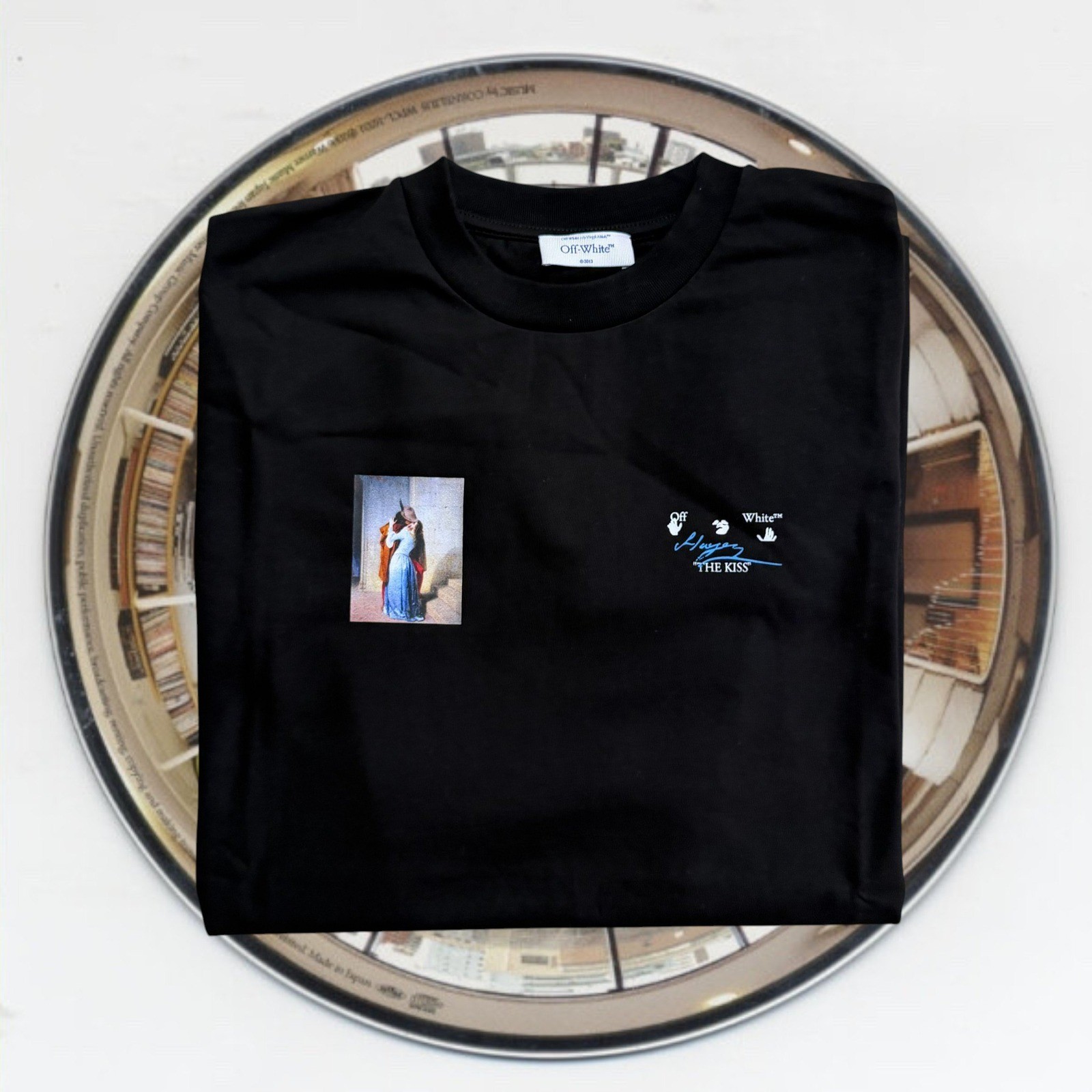 Off-White The Kiss Hayez Black Graphic T-Shirt XXL Oversized Streetwear Archive
