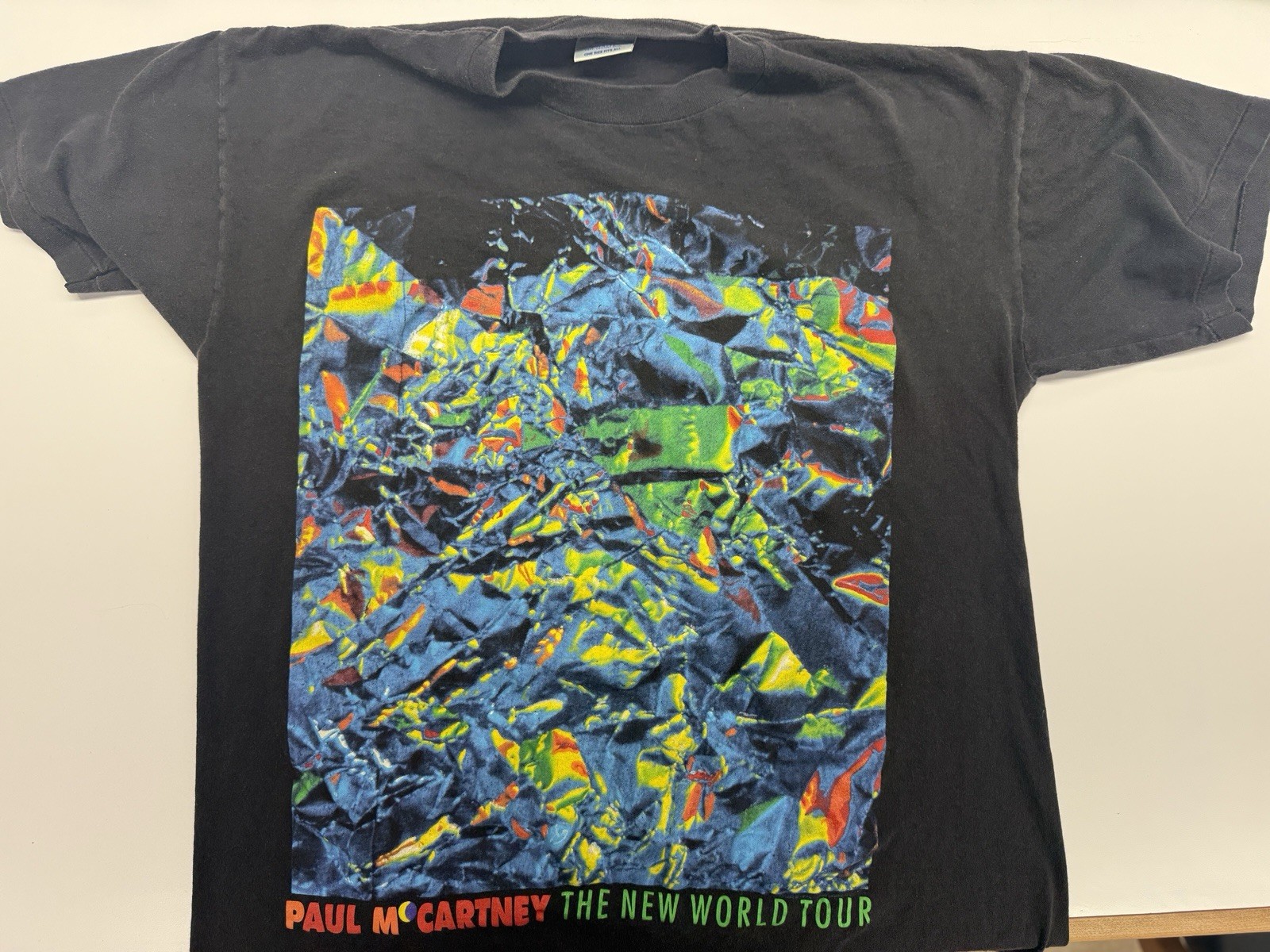 Men’s Black Paul McCartney New World Tour Music Graphic Print T-Shirt One Size