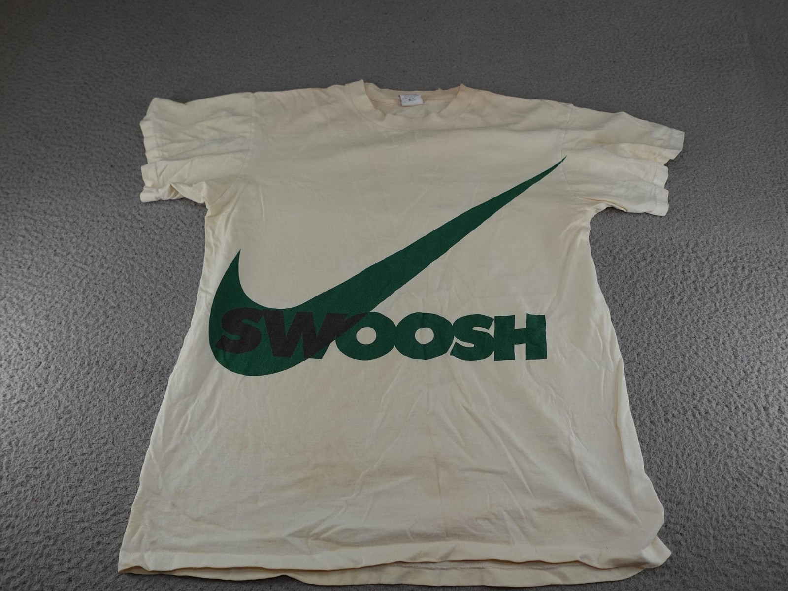 Vintage Nike Shirt Mens Large White Big Swoosh Graphic Tee USA 80s 90s