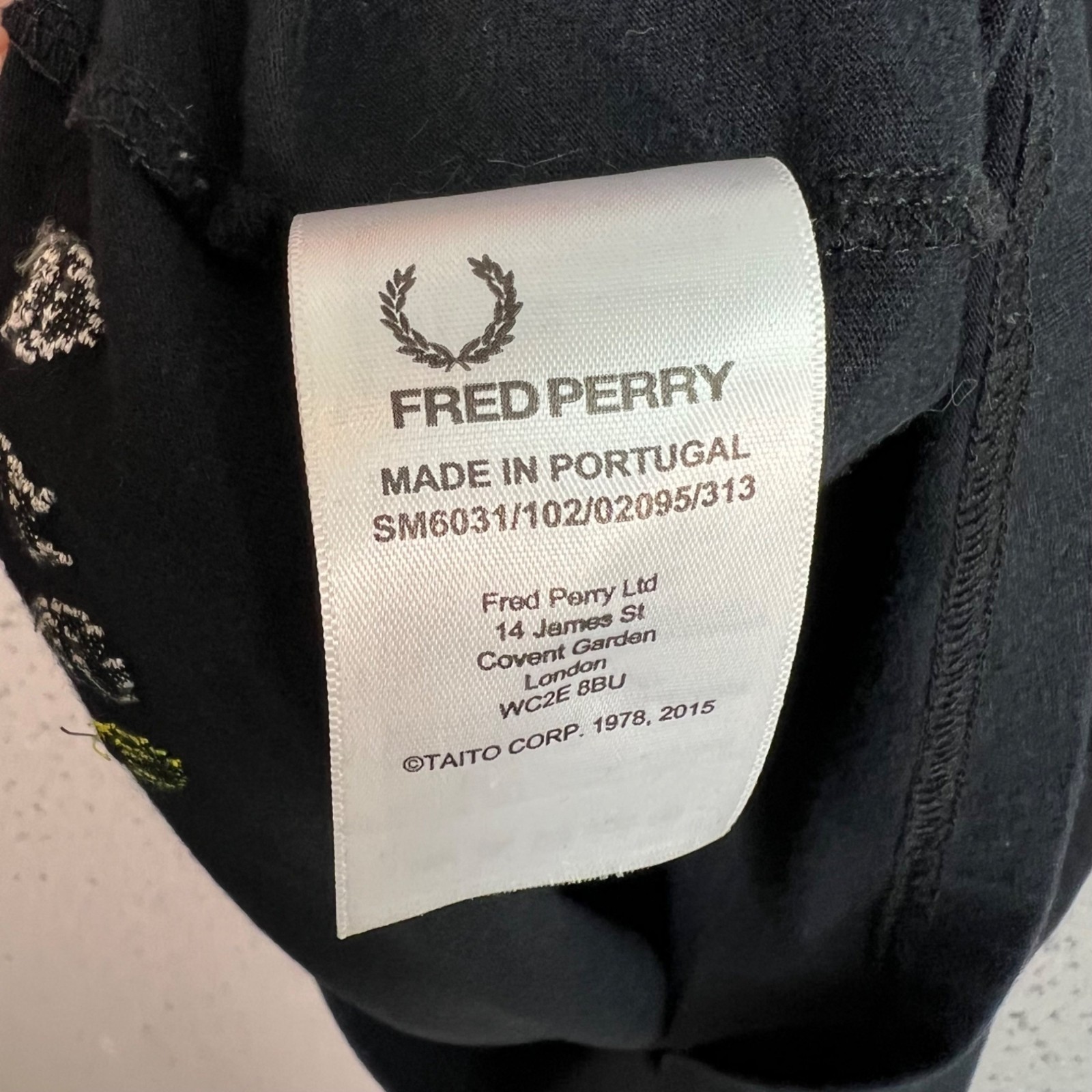 Fred Perry X Space Invaders Black T-Shirt Mens Size XXL Cotton