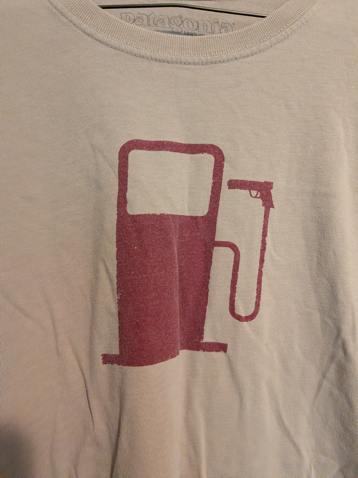 Patagonia Climate Counts Kill The Gas Pump Men’s Size XL Beige LS Organic Cotton