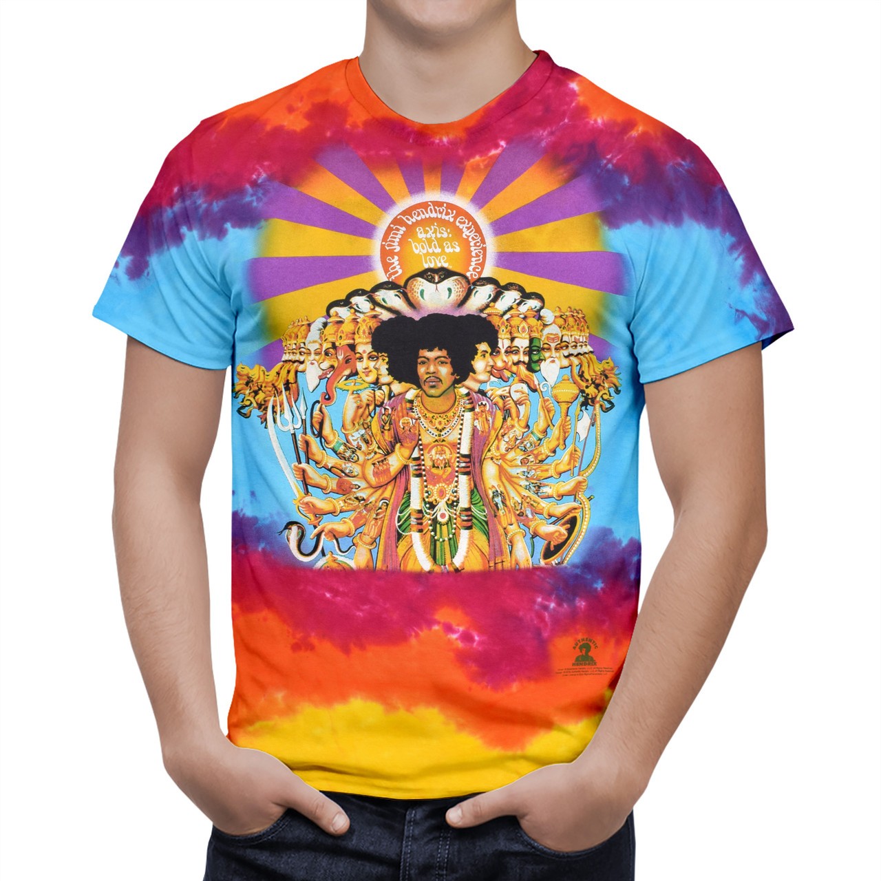 Jimi Hendrix Axis Bold As Love Tie-Dye T-Shirt Liquid Blue