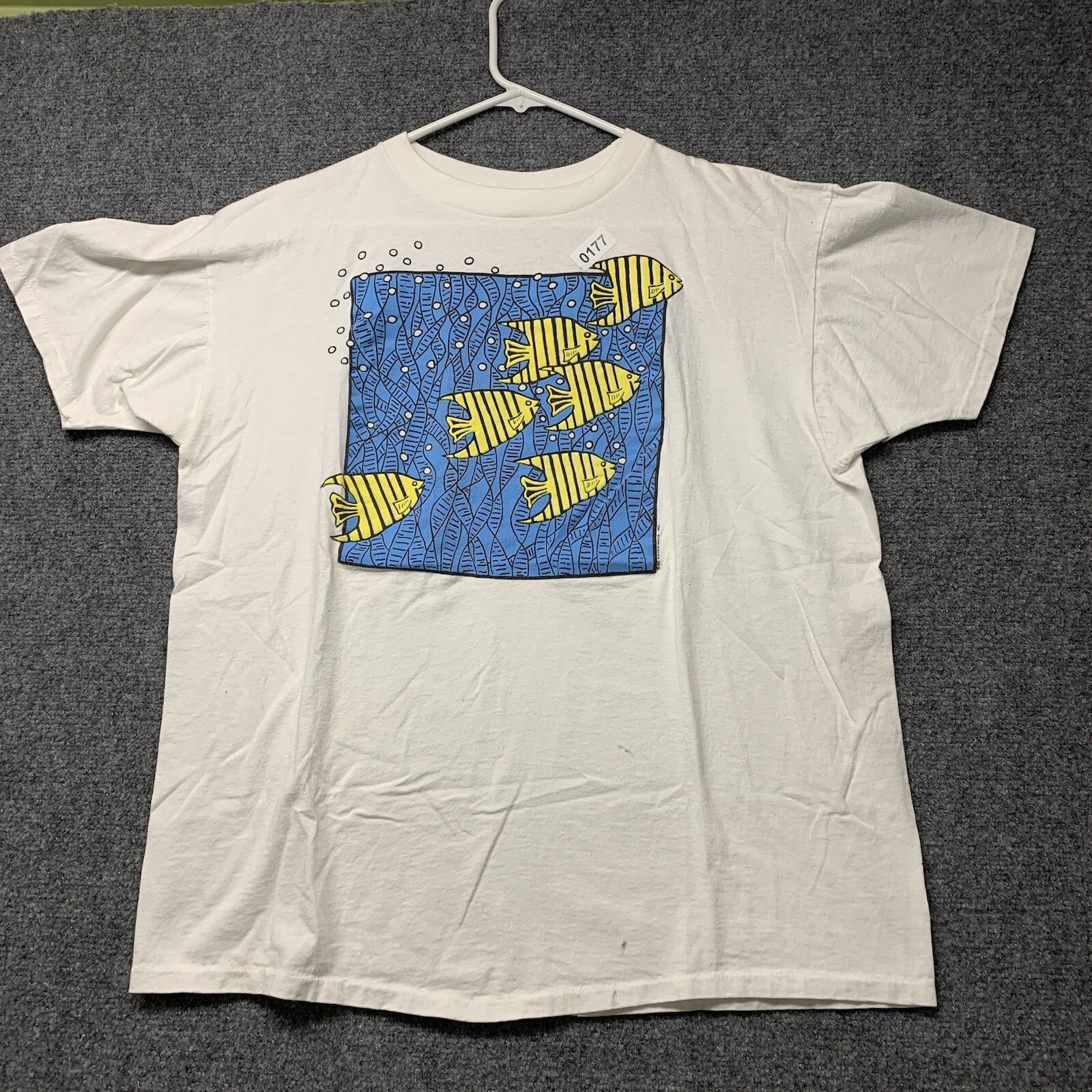 Vintage Aquatic T-shirt Adult Size Extra Large White Short Sleeve Men’s 80s