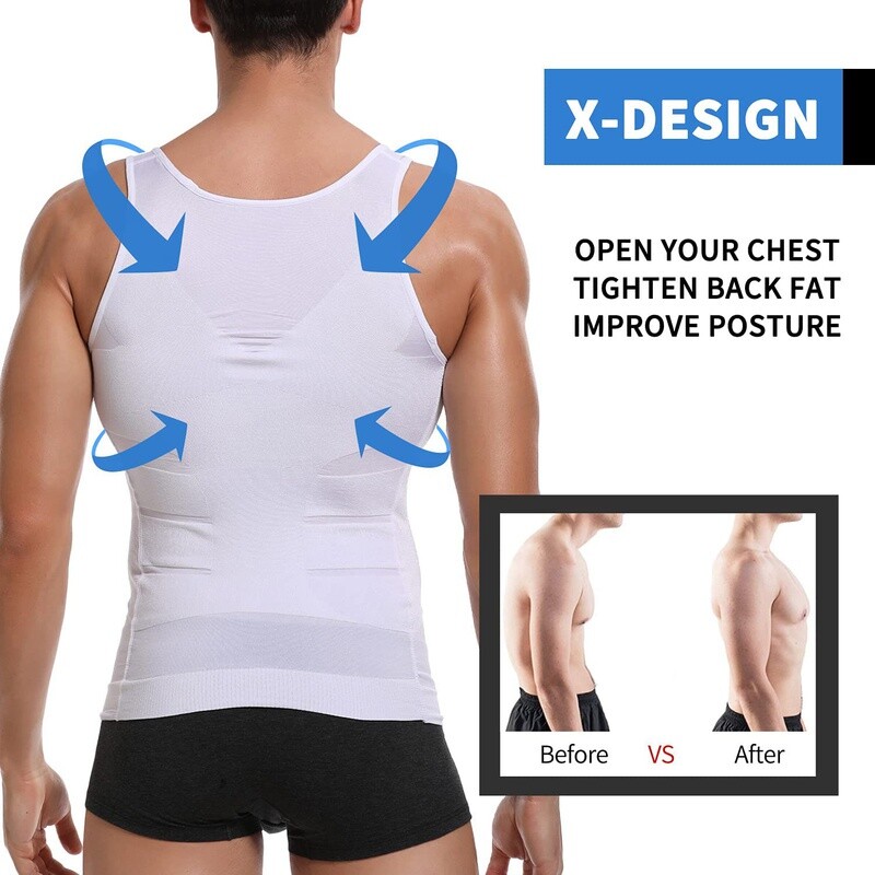 Men’s Shaper Cooling T-Shirt Compression Belly Vest Slimming Underwear Tank Top