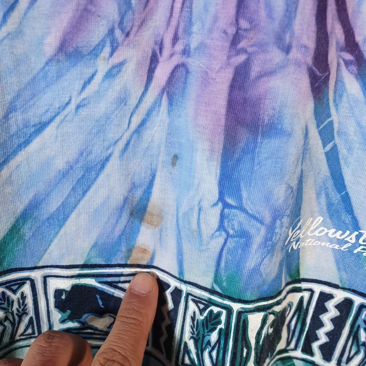 Vintage Yellowstone National Park Tie Dye USA 90s T Shirt Mens XL Multicoloured