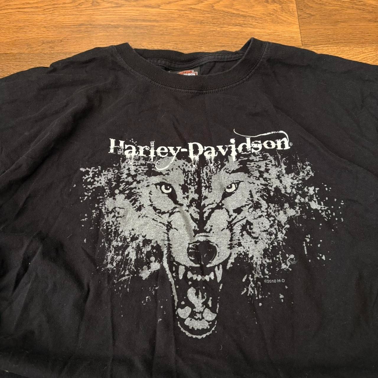 Vintage Y2K Authentic Harley Davidson Grunge Style Wolf Face Graphic T Shirt XL