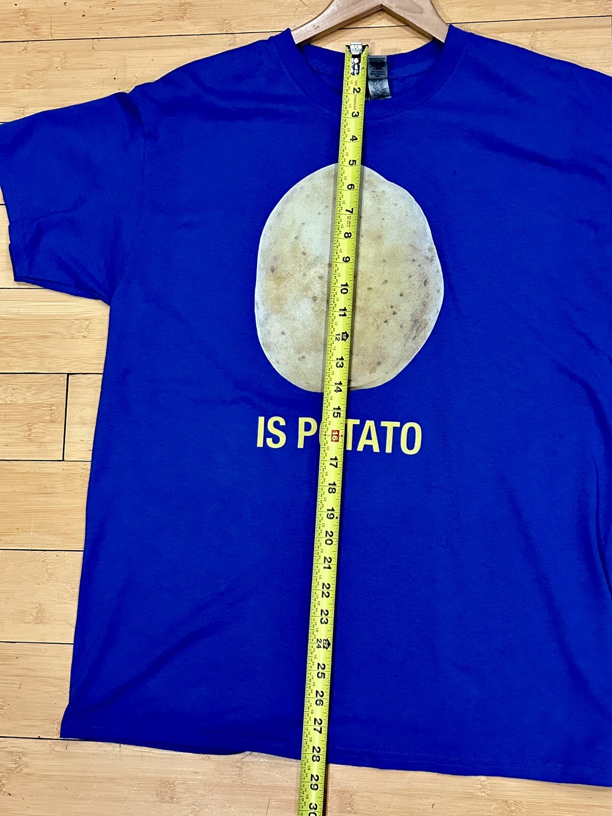 IS POTATO T-SHIRT – STEPHEN COLBERT LATE SHOW – BLUE – SIZE Large – OFFICIAL