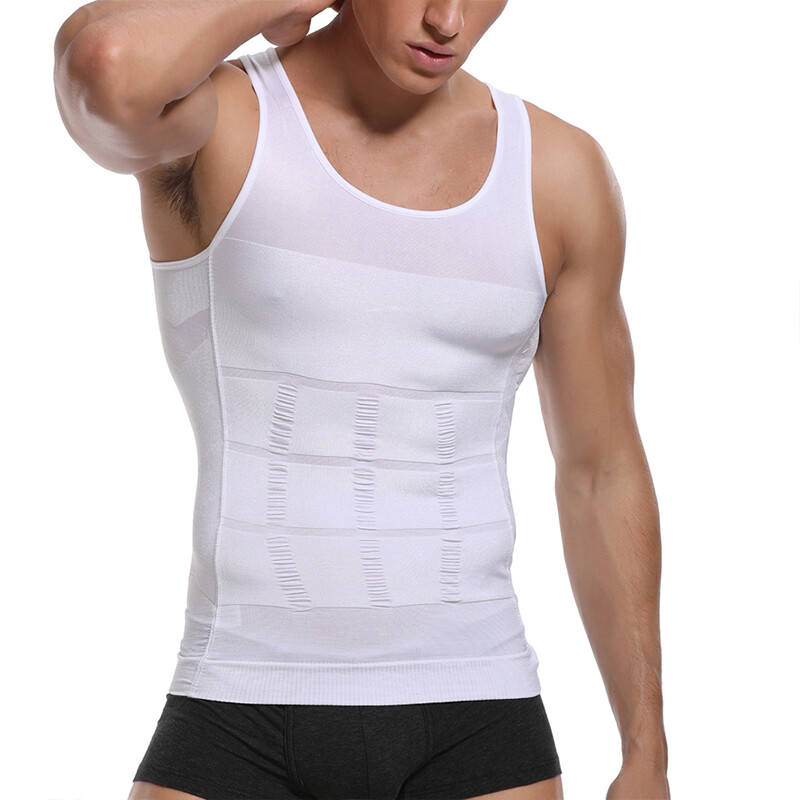 Men Body Shaper Toning T-Shirt Ultra Durable Vest Compression Underwear Tank Top