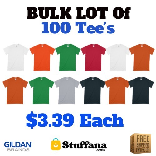 Gildan 100 Bulk Lot Heavy Cotton T-Shirt – Free Shipping