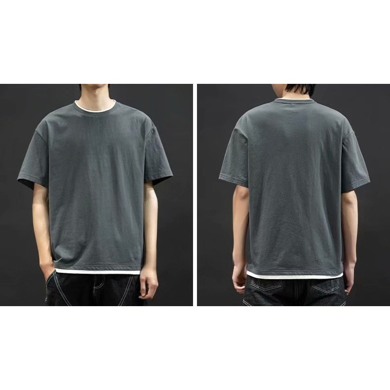 Universal Men’s Polyester Fiber Plain Crew Neck Tee Short Sleeves T-Shirt M-3XL