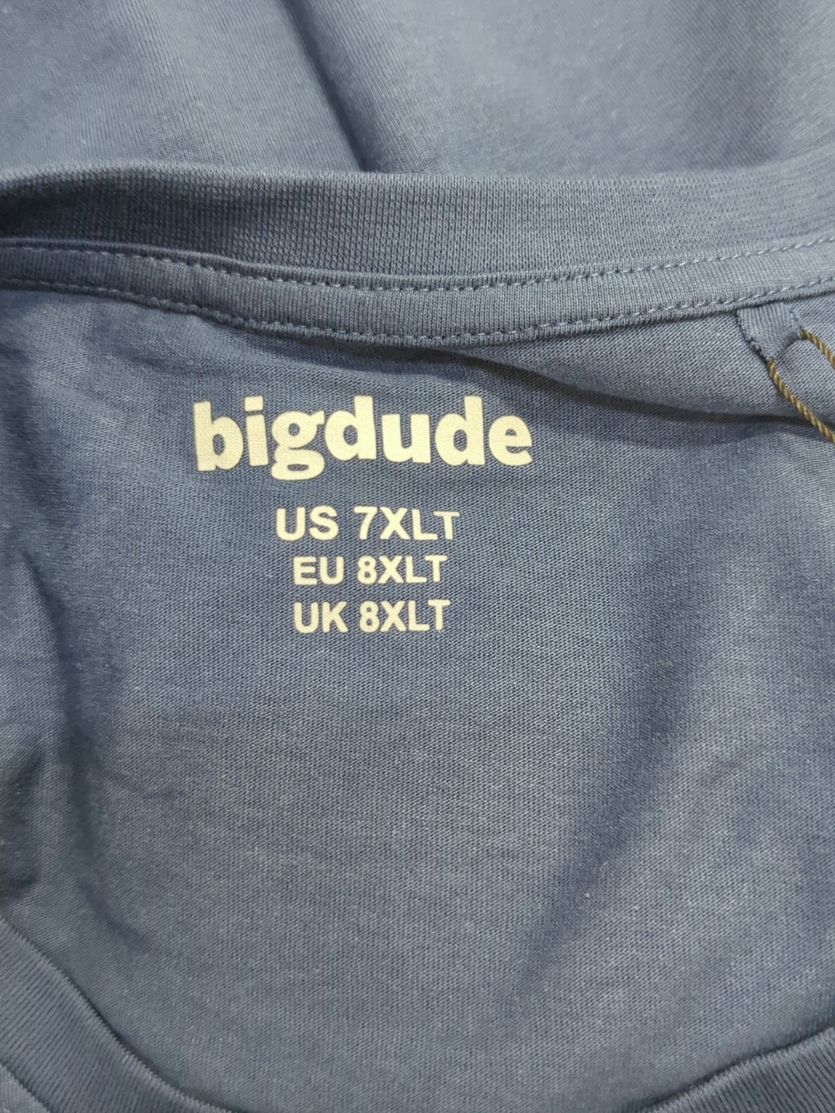 Bigdude Short Sleeve Plain Crew Neck Straight Hem T Shirt Size 7XL Navy