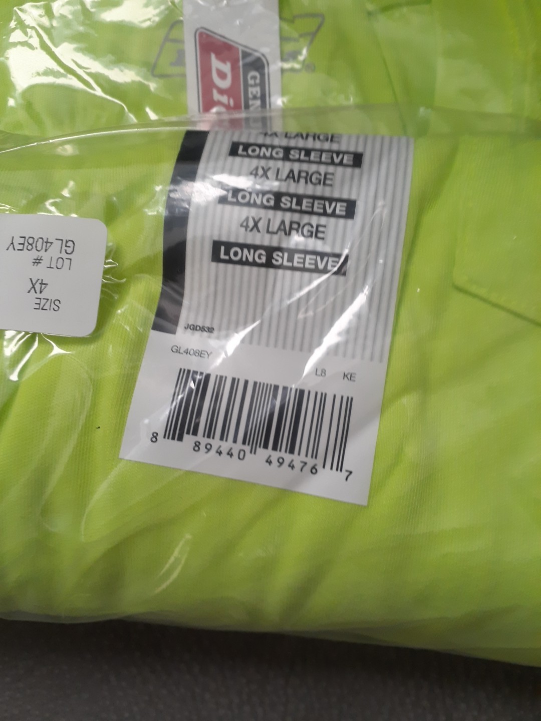 Dickies Men’s High Visibility Long Sleeve Tee 4X Large Cool & Dry 2 Pack