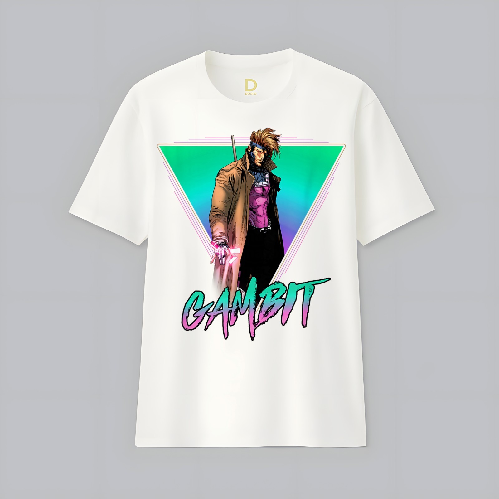 Marvel X-Men Gambit Epic Neon 80’s Style Retro Portrait T-Shirt