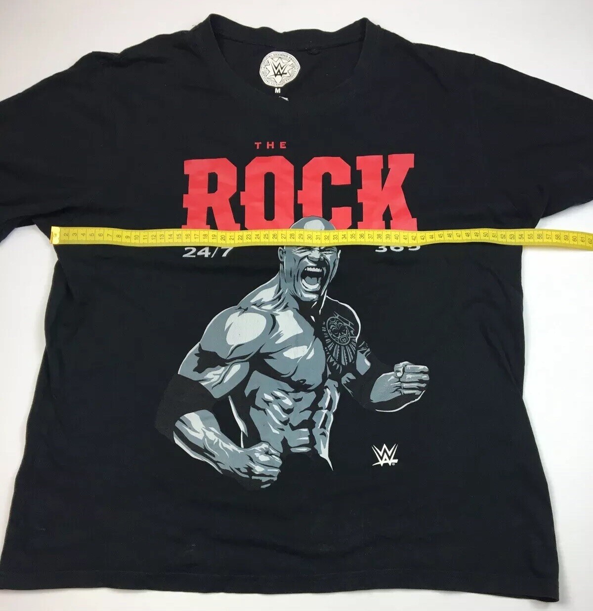 The Rock 24/7 365 T-Shirt Mens Wrestling Worldwide Entertainment Black Sz M 2015