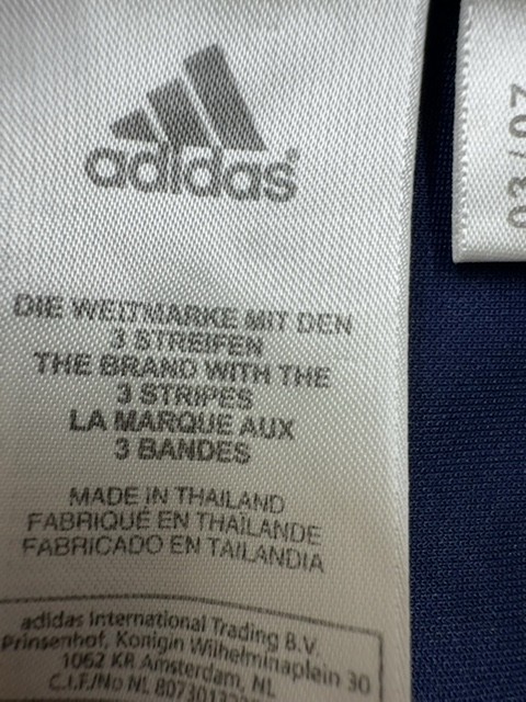 Adidas Mens Navy Soccer Jersey Short Sleeve Crew Neck XL Striped