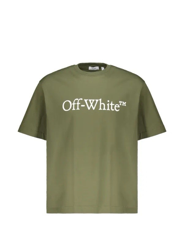 Off-White c/o Virgil Abloh Big Bookish Skate T-Shirt Military Green Sz Large NWT