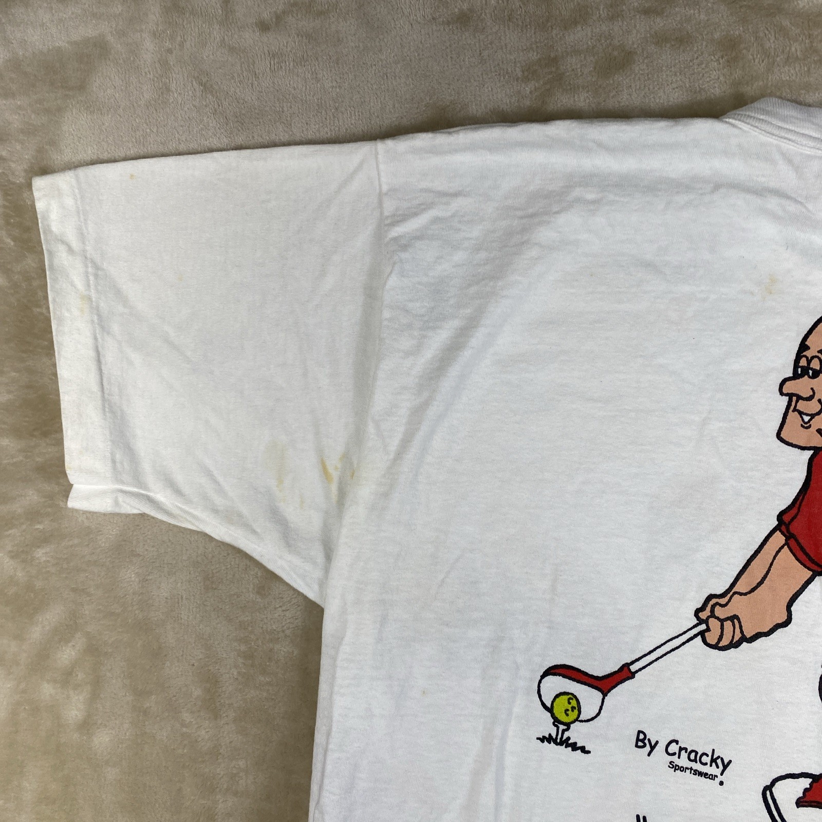 Vintage 90’s Single Stitch Funny Graphic Golf Shirt USA Made Size XL Cracky