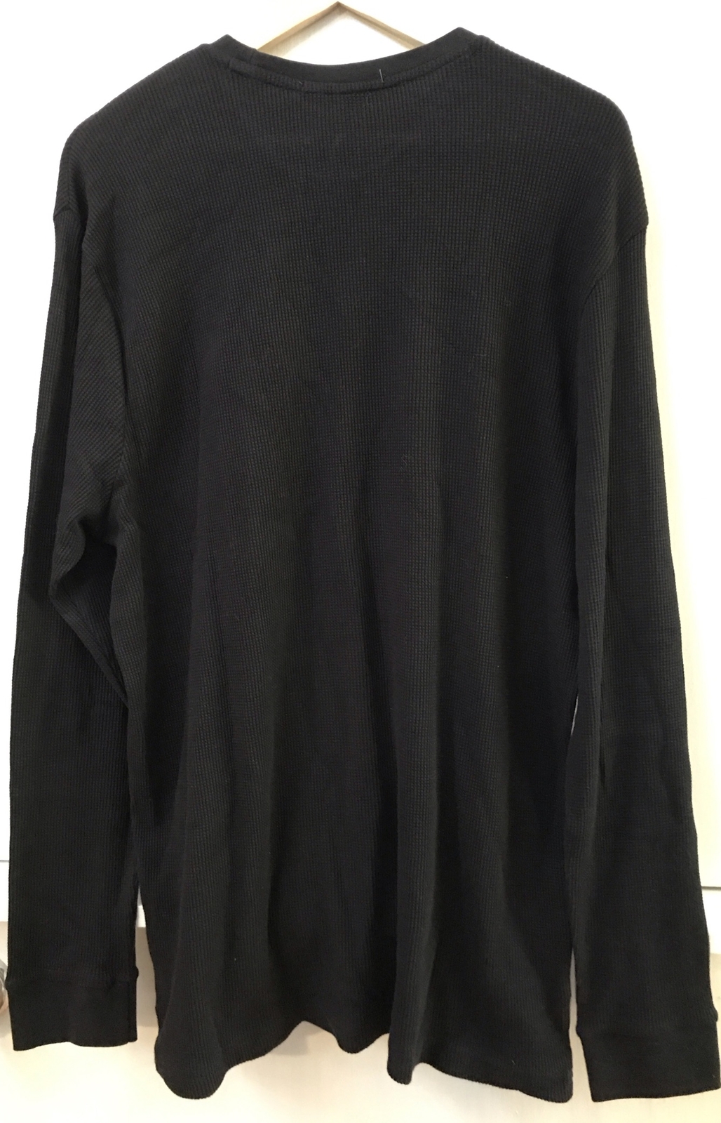Slate Stone Mens Black Thermal Waffle Top Long Sleeve Classic Size XL NWT