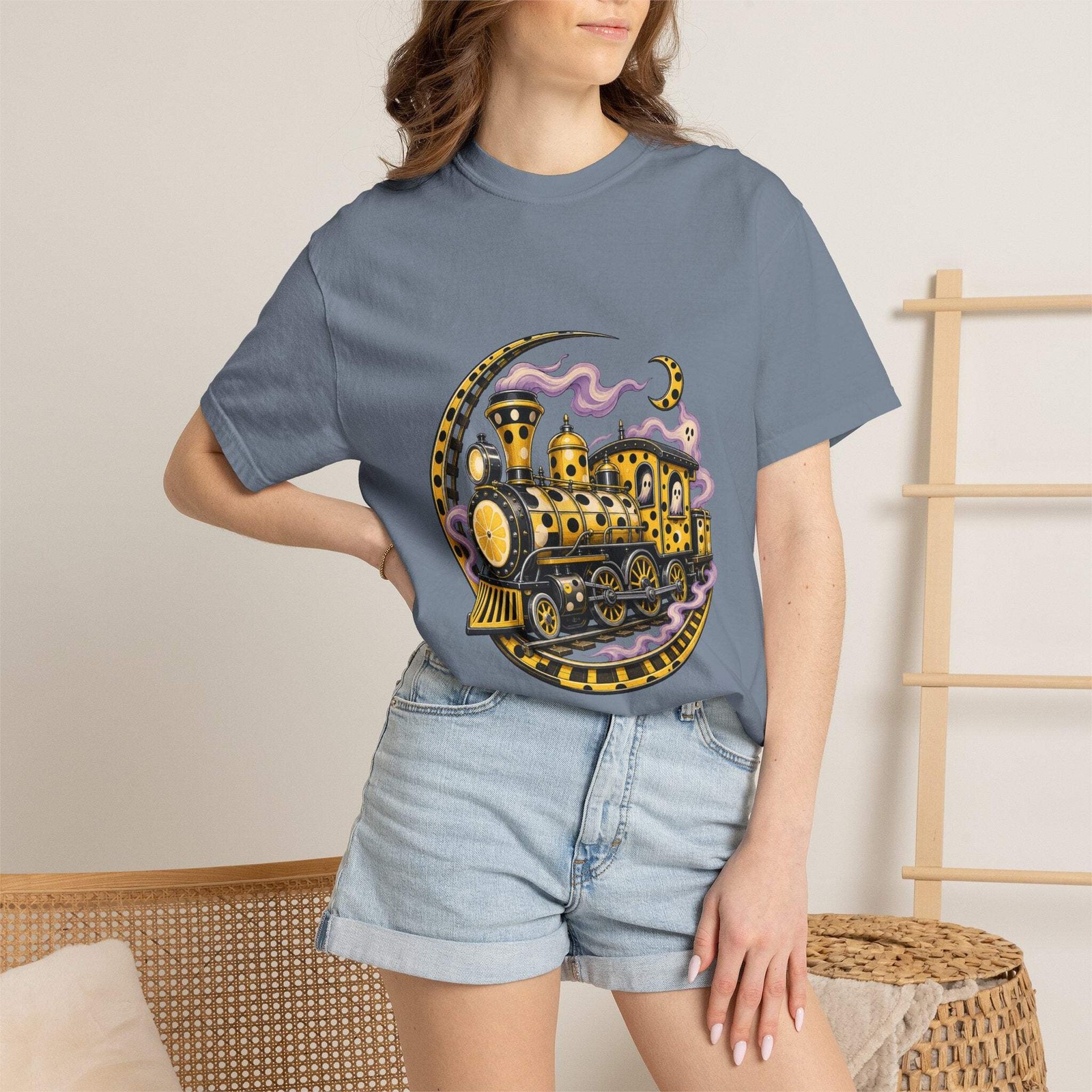 Polka Dot Lemon Phantom Train Graphic Tee
