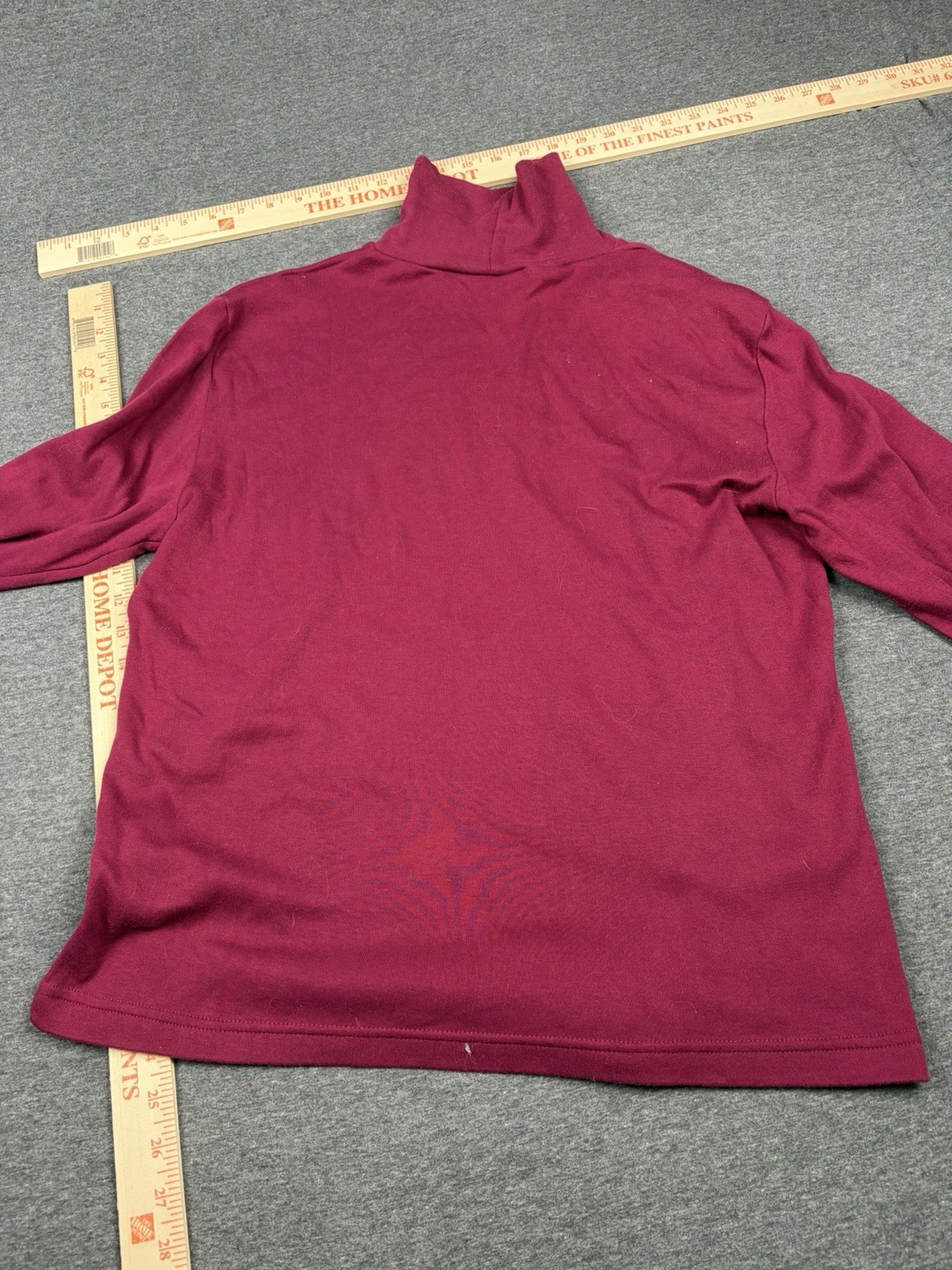 Basic Editions Men’s XL Turtleneck Burgundy Knit Embroidered Bird Long Sleeve