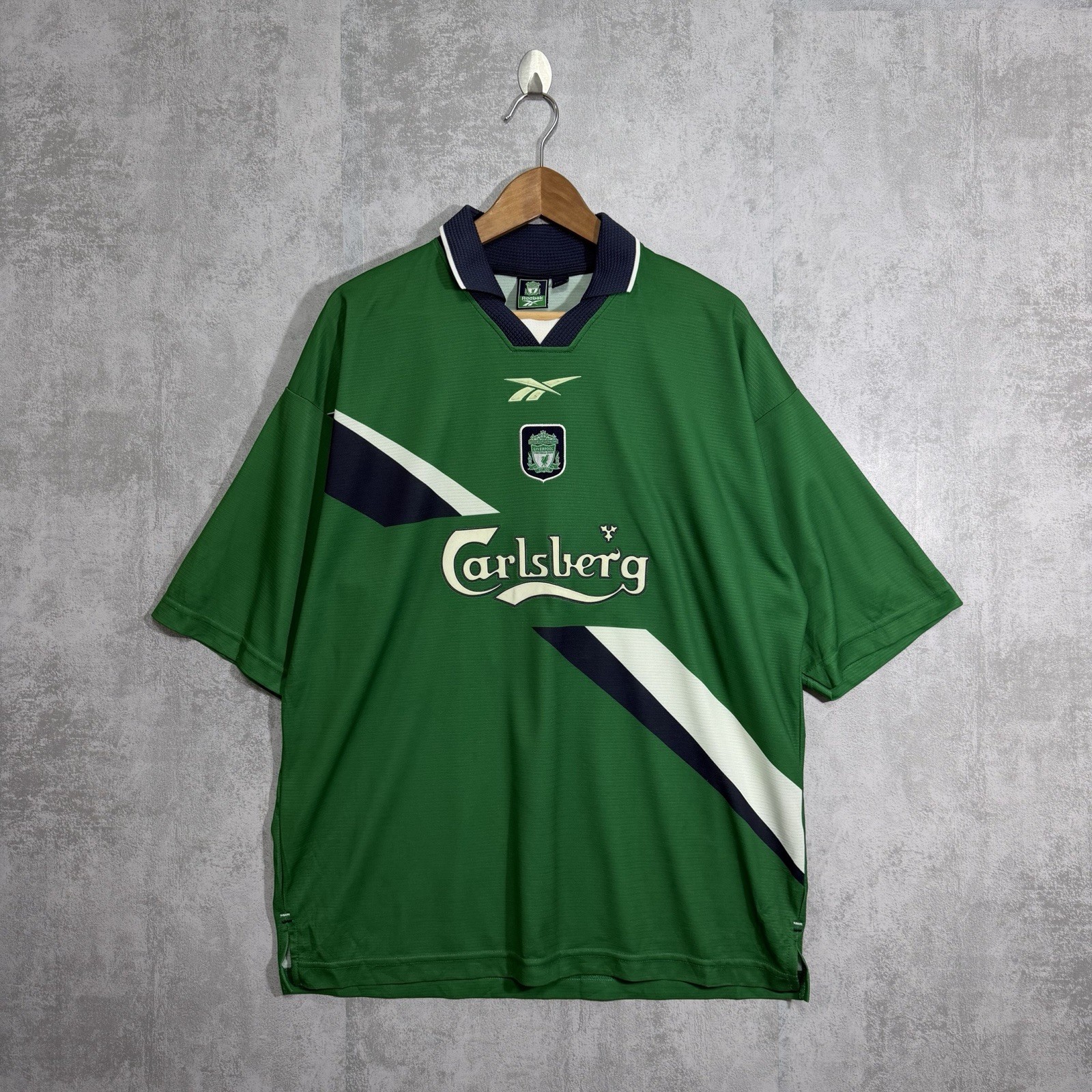 Vintage Liverpool Reebok Mens 1999/2000 Away Kit Jersey Green Size XL