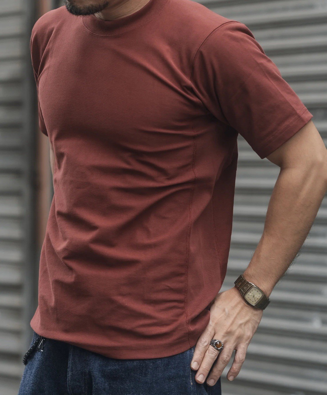 10.6 oz Reverse Weave T-Shirt – Red Bronson Mfg. Co. XXL