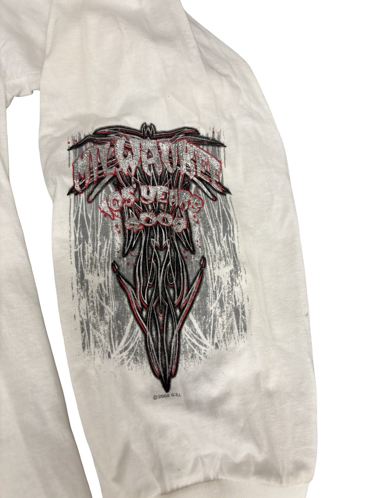 Vintage Y2K GSI biker dagger cyberpunk Milwaukee 105 years Longsleeve flame tee