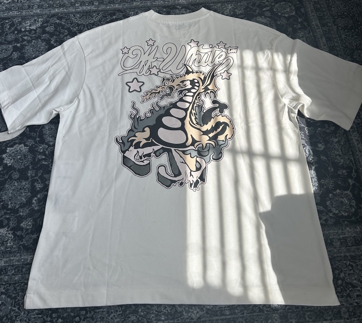 Off-White Men’s White Double-Sided Graphic Logo Tee M