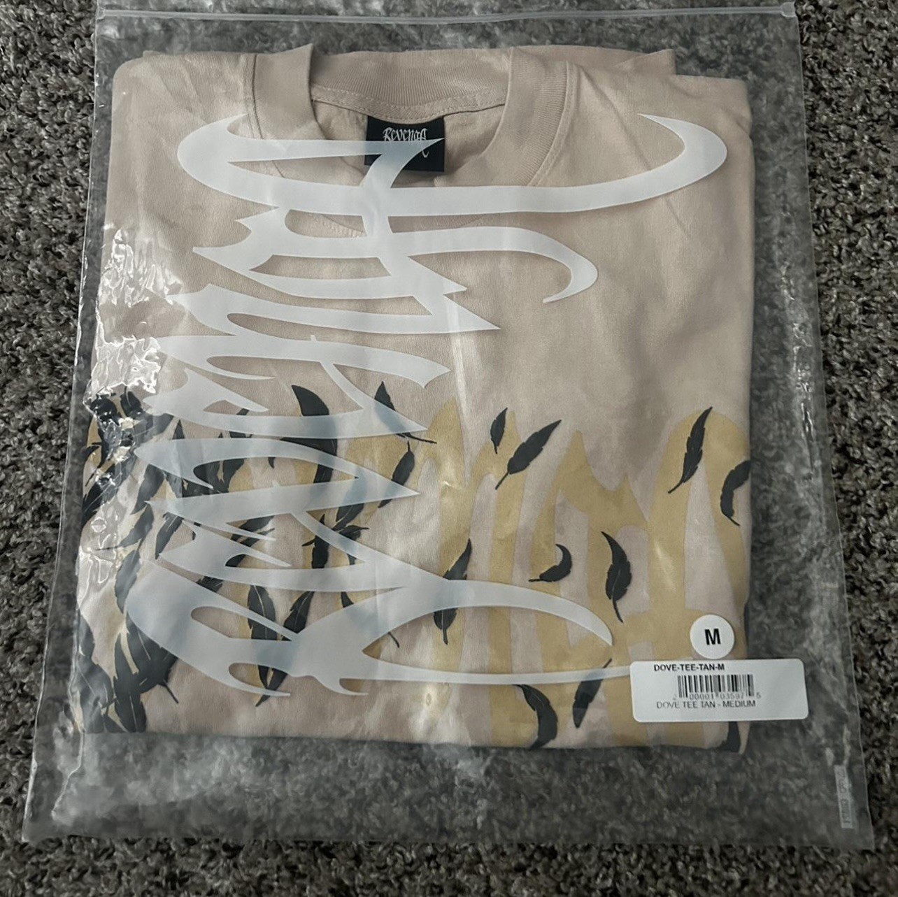 Revenge Juice WRLD Dove Tee Beige Graphic Logo 999 Cotton T-Shirt Mens M tee rip
