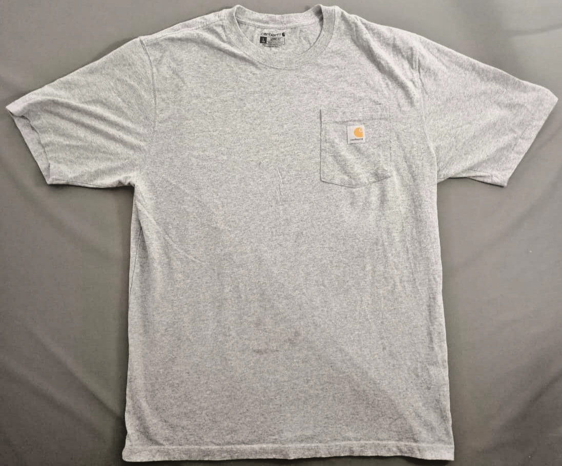 Carhartt K87 Pocket T Shirt Mens L Gray Heather Loose Fit Workwear Logo