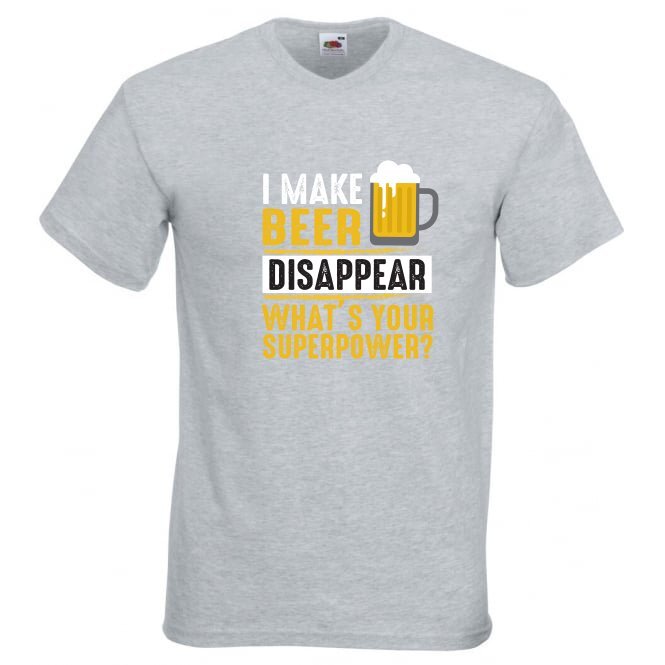 Beer Super Power What’s Yours Novelty T Shirt Various Colours And Sizes